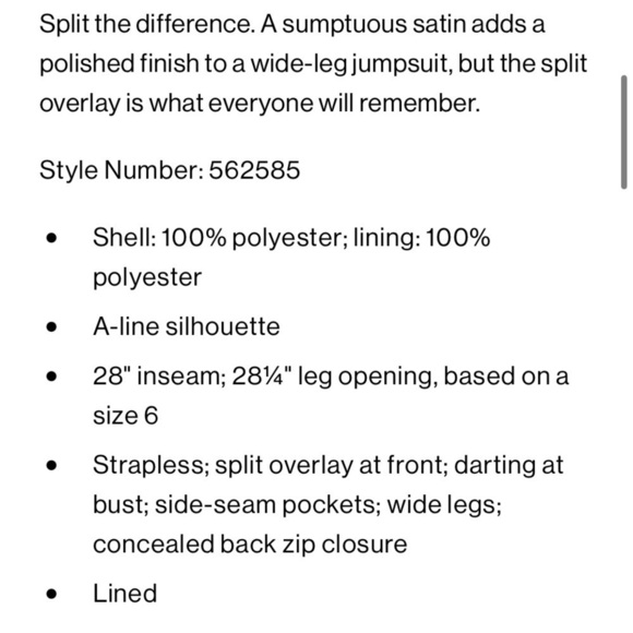 Club Monaco Strapless Satin jumpsuit New Size 2 - Picture 11 of 16